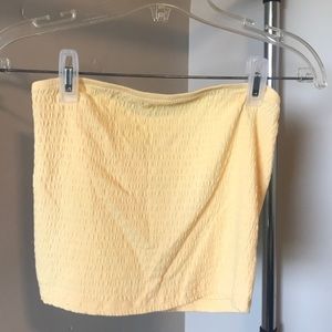 American Eagle yellow ruched tube top size Medium